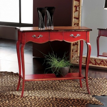 Consolina 700 in legno ciliegio con dettaglio gambe sagomate