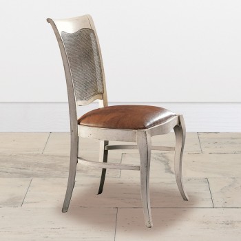 Sedia classica in legno con schienale in paglia di Vienna