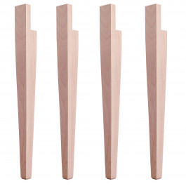 Set di 4 gambe a spillo semplici in legno per tavolo da 6,5 x 6,5 cm