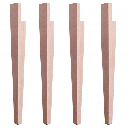 Set di 4 gambe a spillo semplici in legno per tavolo da 6,5 x 6,5 cm