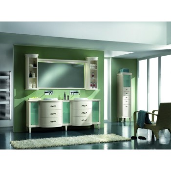 Mobile con doppio lavello decor 6, cassetti e specchiera