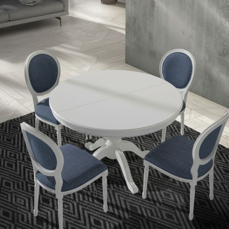 Tavolo rotondo liscio allungabile da 120x120 a 120x158 cm