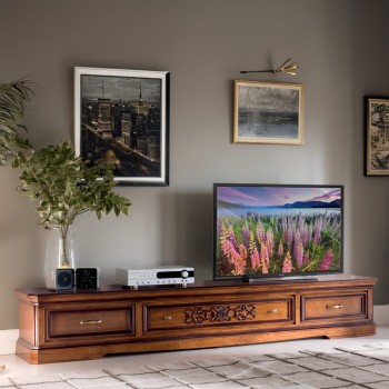 Porta TV classico intagliato in legno toulipier 240 cm