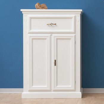 Vertico multiuso 2 porte 1 cassetto colore bianco