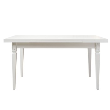 Tavolo allungabile 160x80 a 240x80, dettaglio gambe intagliate