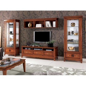 Sistema componibile vetri trasparenti con base in legno
