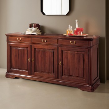 Credenza 3 porte 3 cassetti, dettaglio legno toulipier