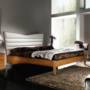 Letto imbottito classe contemporanea testata ecopelle