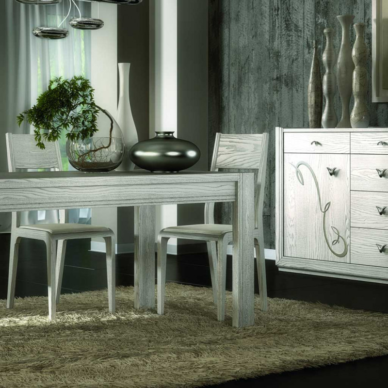 Tavolo allungabile 160-240x90 cm in ceramica bianco - Nassau