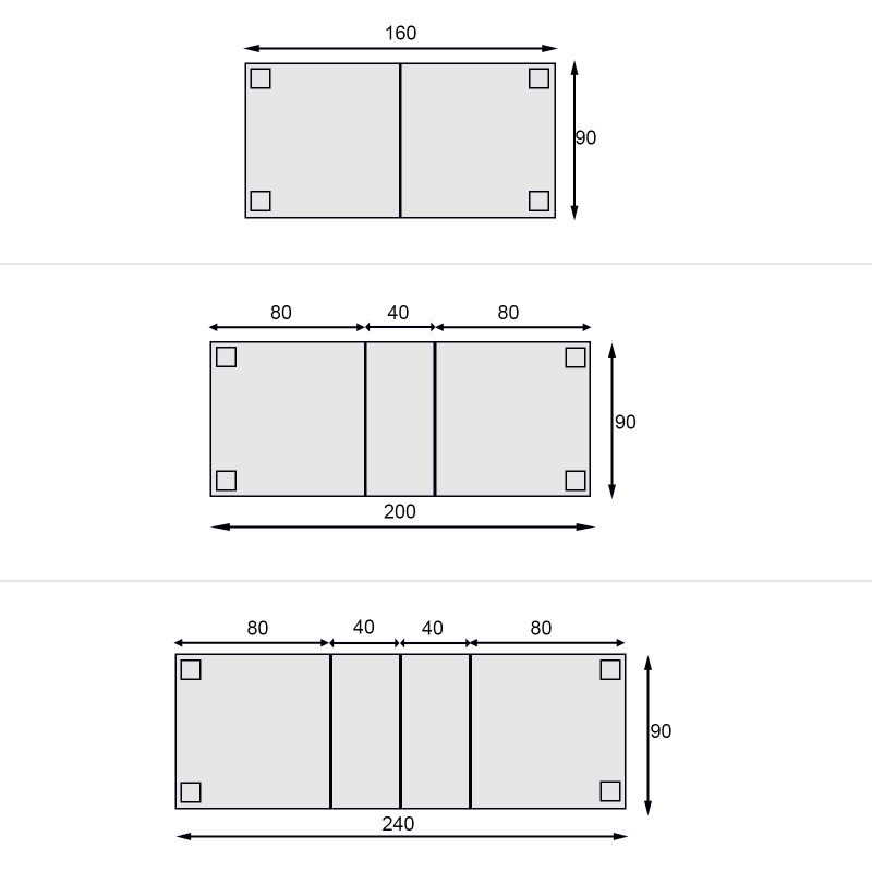 Tavolo allungabile 160-240x90 cm in ceramica bianco - Nassau