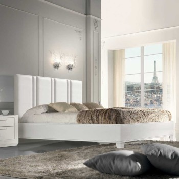 Letto imbottito in stile classico contemporaneo, dettaglio testata