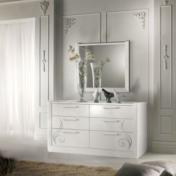 Comò classico contemporaneo con decorazione floreale