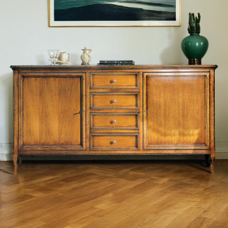 Credenza con 2 ante legno e cassetti al centro