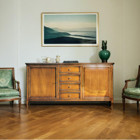 Credenza con 2 ante legno e cassetti al centro