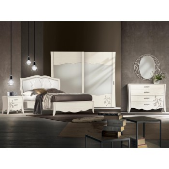 Camera da letto Ginevra Uno versione B, letto con testata imbottita