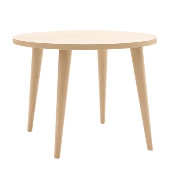 Tavolo rotondo rovere, dettaglio gambe tornite