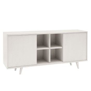 Credenza in rovere con ante scorrevoli e ripiani