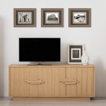 Credenza 4 porte in rovere con dettaglio decorativo