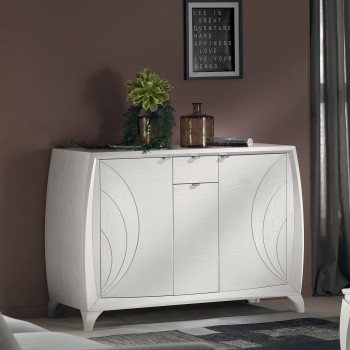 Credenza 2 ante incisioni porta bottiglie dettaglio sinistro