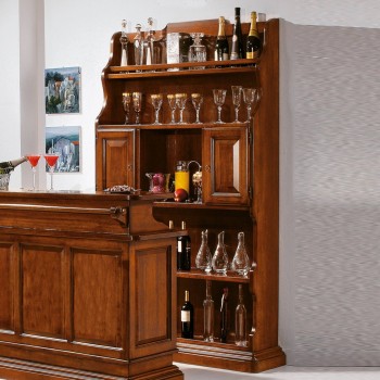 Mobile bar porta bottiglie retro, legno di pioppo massello