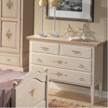 Como' laccato con decori floreali, dettaglio top