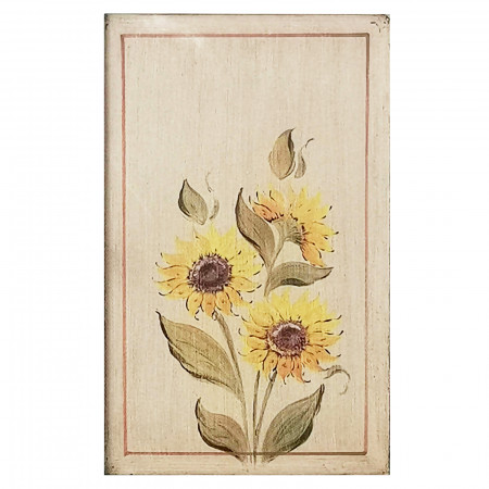 Credenza 2 ante con vetrine e decori girasole