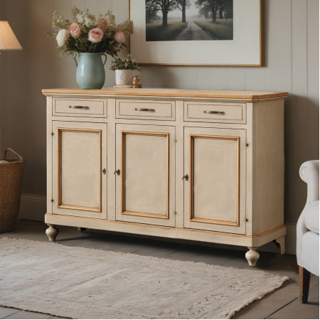 Credenza 3 porte e 3 cassetti con profili colorati