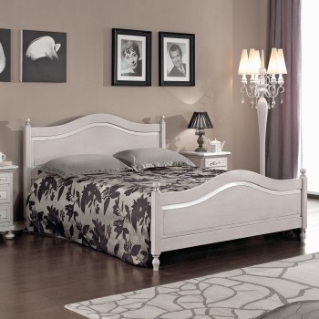 Letto due piazze classico laccato, colori grigio e tortora