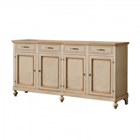 Credenza classica 4 ante 4 cassetti con profili colorati