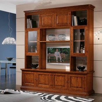 Parete smontabile con 8 ante in legno massello