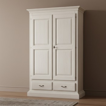 Armadio classico con 2 ante, dettaglio legno pioppo