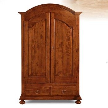 Armadio classico 2 ante 2 cassetti in legno massello
