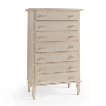 Cassettiera classica in legno con 7 cassetti e cornice sporgente