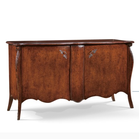 Credenza con 2 ante sagomate e intagli