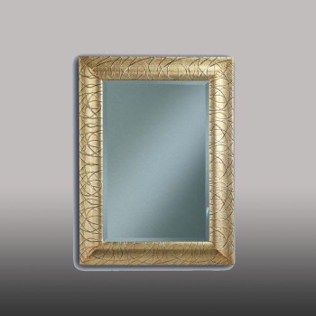 Specchiera dorata con vetro molato, dettaglio cornice