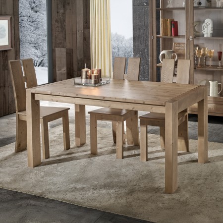 Sedia moderna in massello di abete con schienale e seduta in legno