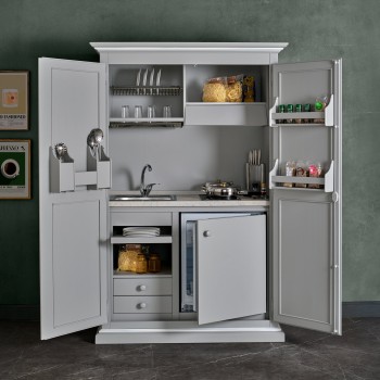 Armadio cucina a scomparsa in legno in stile classico