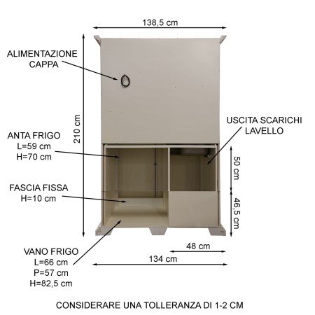 Armadio cucina a scomparsa in legno in stile classico