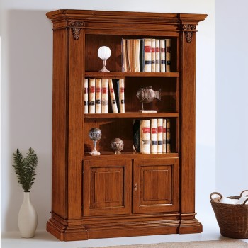 Libreria 2 ante in legno massello classico