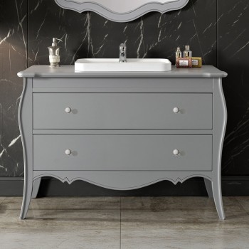 Mobile per lavabo classico in legno con due cassetti