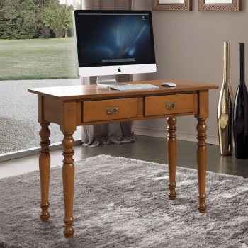 Scrittoio classico con 2 cassetti e gambe tornite