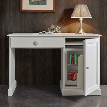Scrittoio classico con porta frigo, fianco e top legno