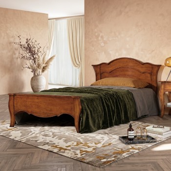 Letto 1 piazza e mezza testata sagomata in legno