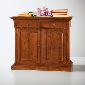 Credenzina 2 ante due cassetti con piano decorato