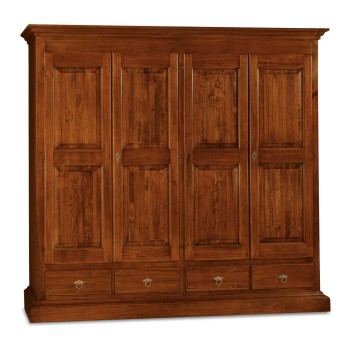 Armadio 4 ante smontabile, legno massello classico
