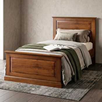 Letto singolo classico in toulipier con testata dettagliata
