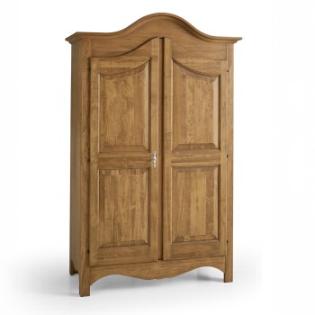 Armadio 2 porte in legno massello di pioppo, bugne