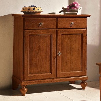 Credenzina 2 cassetti e due ante in legno massello