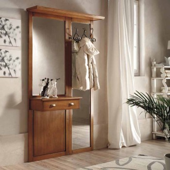 Mobile da ingresso con specchio t23, legno toulipier