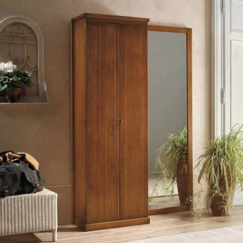 Mobile da ingresso con specchio t28, dettaglio legno